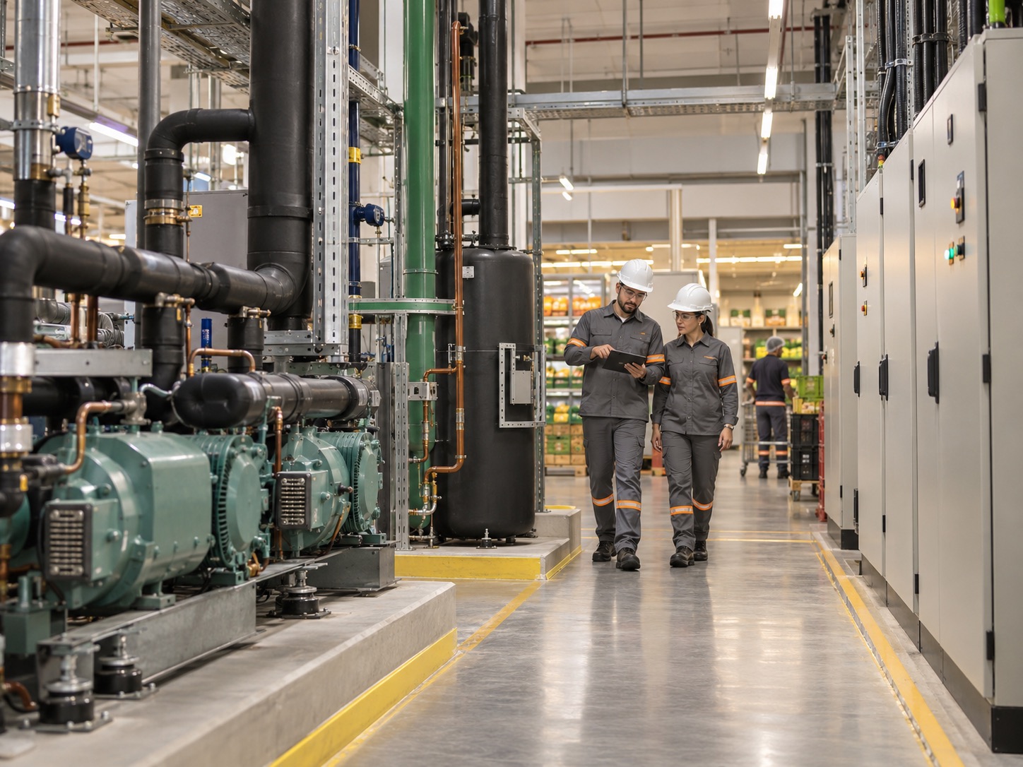 Operação industrial funcionando com previsibilidade de fornecimento.