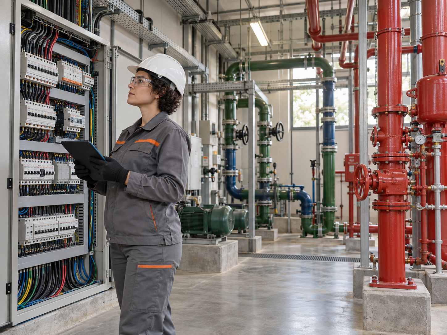 Quadro elétrico e instalações técnicas prediais.